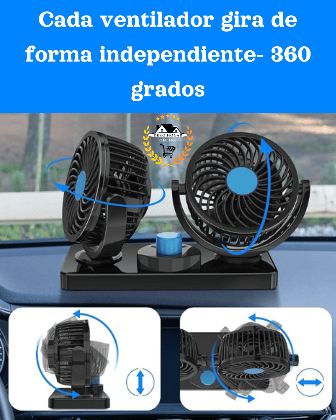 Ventilador doble para carro