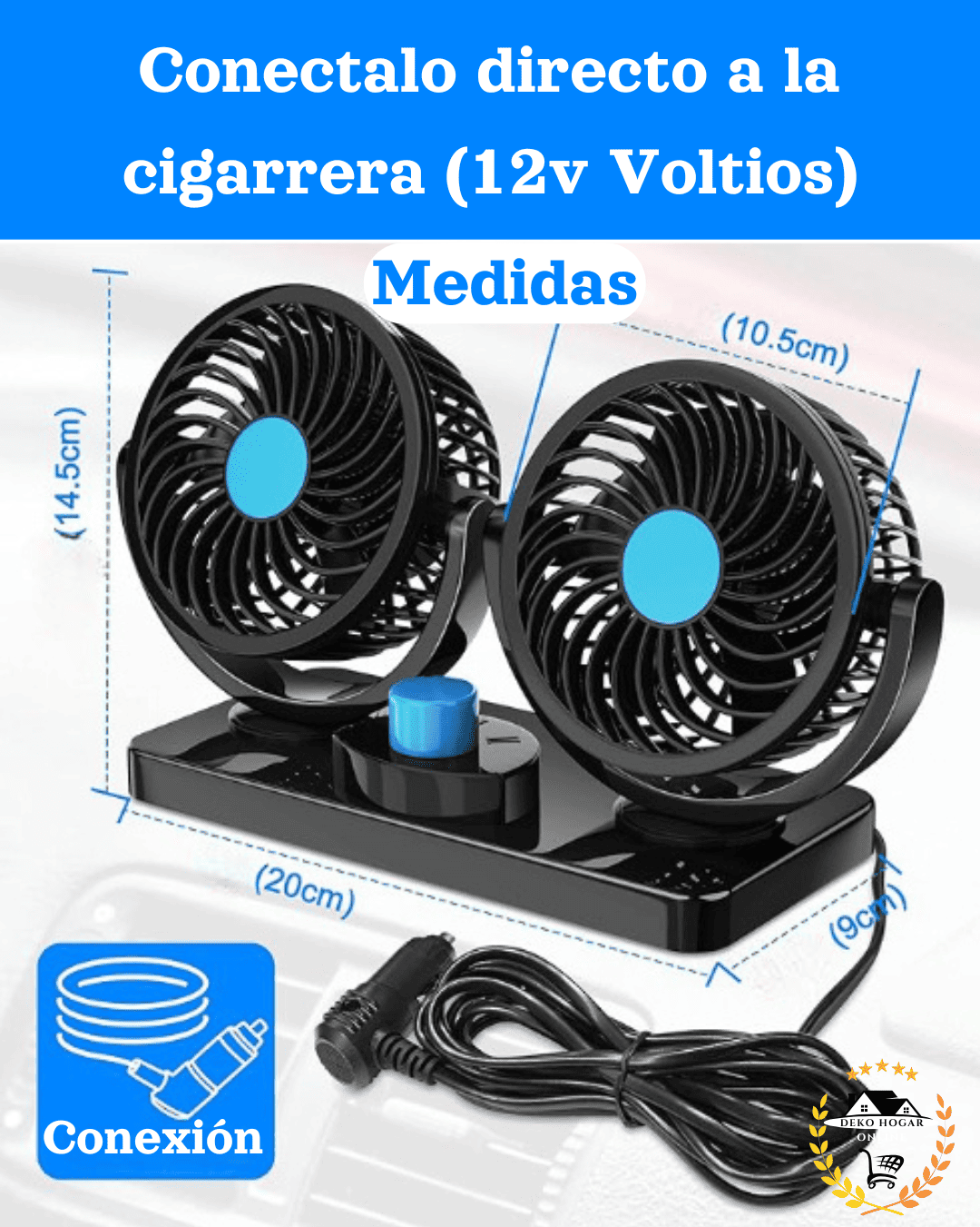 Ventilador doble para carro